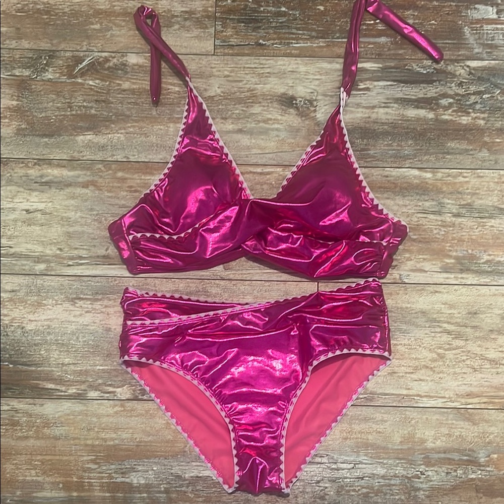 Shiny Pink Bikini Set